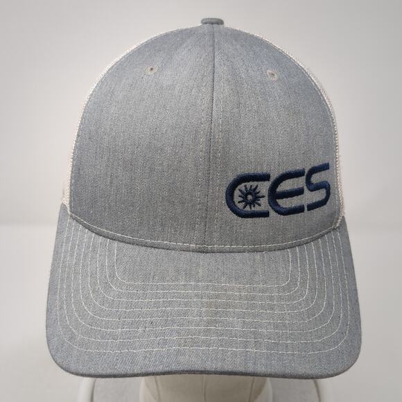 CES Snapback Mesh Back Trucker Hat Gray One Size Embroidered Richardson - Picture 2 of 10